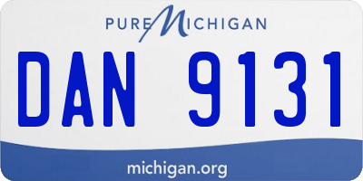 MI license plate DAN9131