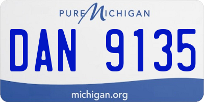 MI license plate DAN9135