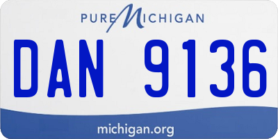MI license plate DAN9136