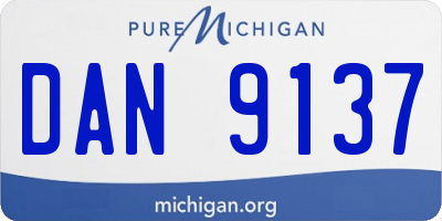 MI license plate DAN9137