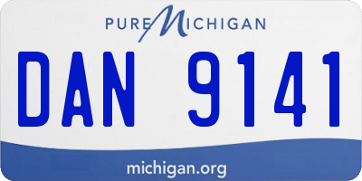 MI license plate DAN9141