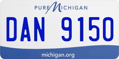 MI license plate DAN9150
