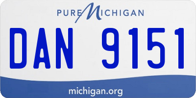 MI license plate DAN9151