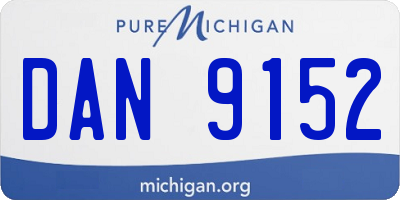 MI license plate DAN9152