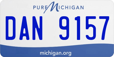 MI license plate DAN9157