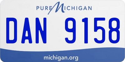 MI license plate DAN9158