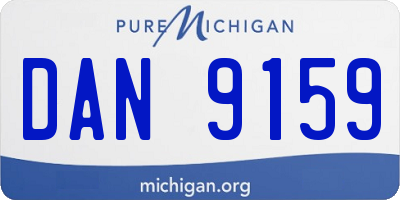 MI license plate DAN9159