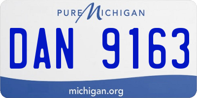MI license plate DAN9163