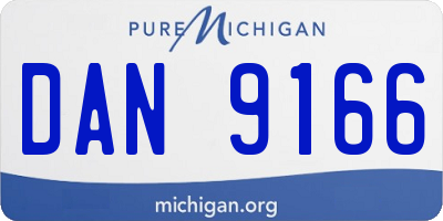 MI license plate DAN9166