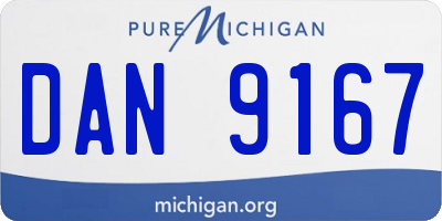 MI license plate DAN9167