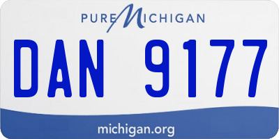 MI license plate DAN9177