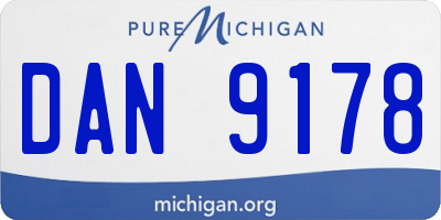 MI license plate DAN9178