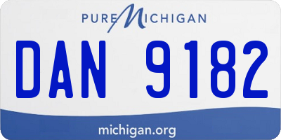 MI license plate DAN9182