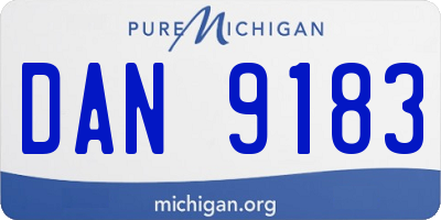 MI license plate DAN9183