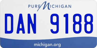 MI license plate DAN9188
