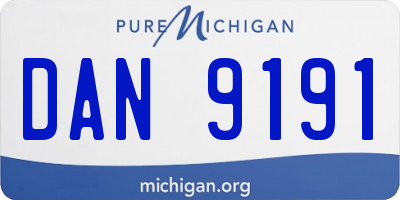 MI license plate DAN9191