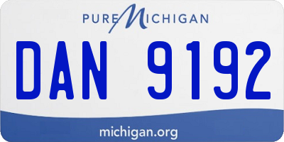 MI license plate DAN9192