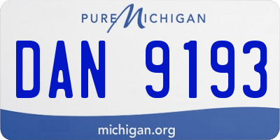 MI license plate DAN9193