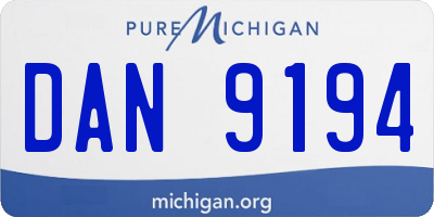 MI license plate DAN9194