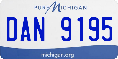 MI license plate DAN9195