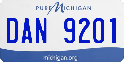 MI license plate DAN9201