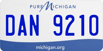 MI license plate DAN9210