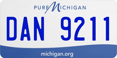 MI license plate DAN9211