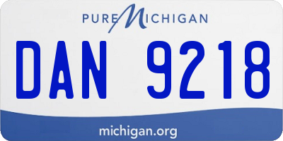 MI license plate DAN9218