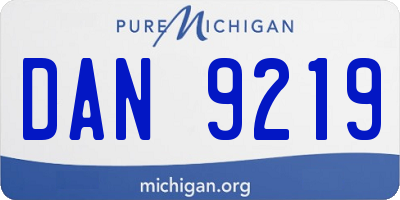 MI license plate DAN9219