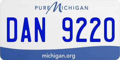 MI license plate DAN9220