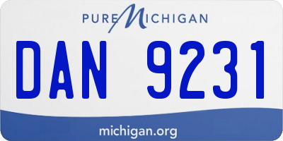 MI license plate DAN9231