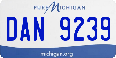 MI license plate DAN9239