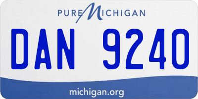 MI license plate DAN9240