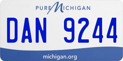 MI license plate DAN9244