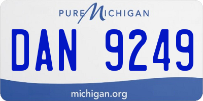 MI license plate DAN9249