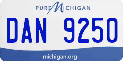 MI license plate DAN9250