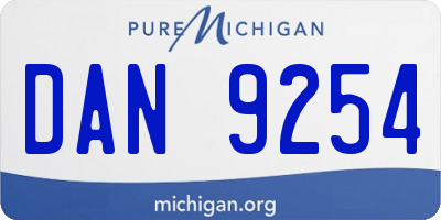 MI license plate DAN9254