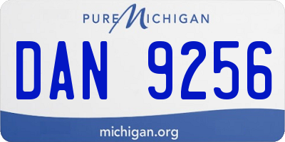 MI license plate DAN9256