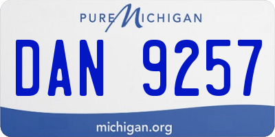 MI license plate DAN9257