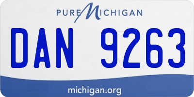 MI license plate DAN9263