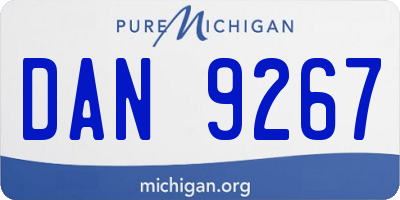 MI license plate DAN9267