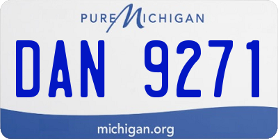 MI license plate DAN9271