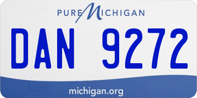 MI license plate DAN9272