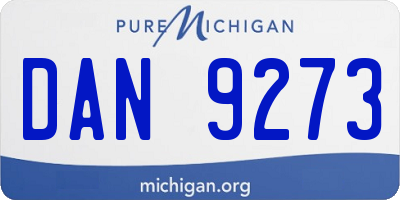 MI license plate DAN9273