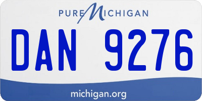 MI license plate DAN9276