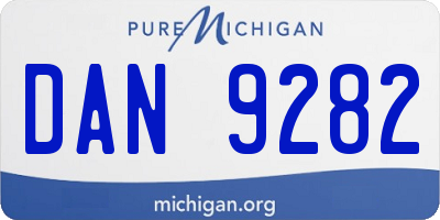 MI license plate DAN9282