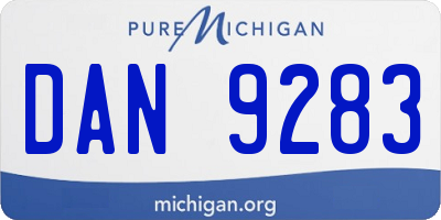 MI license plate DAN9283