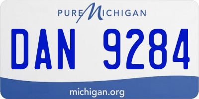 MI license plate DAN9284