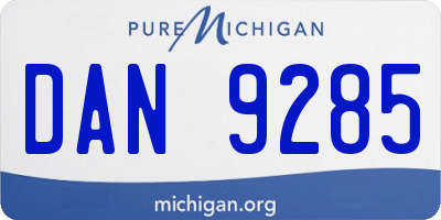 MI license plate DAN9285