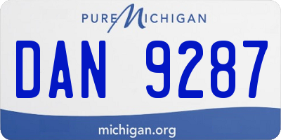 MI license plate DAN9287